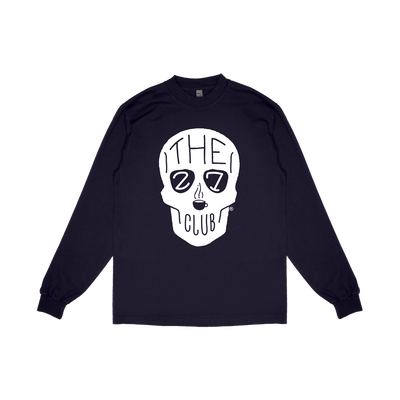 Navy Skull Logo Long Sleeve Shirt