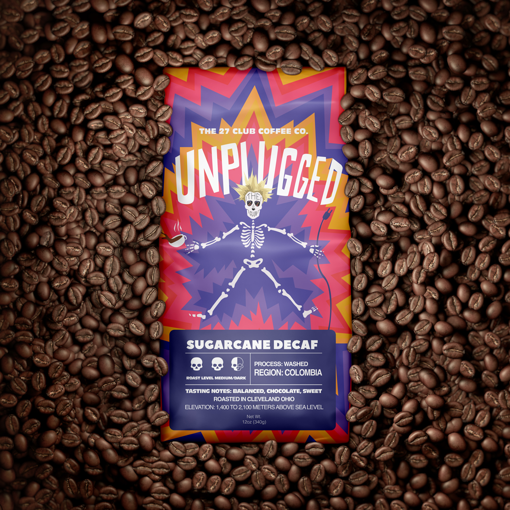 27 Club Coffee - Unplugged Whole Decaf Coffee Beans – 27 Club