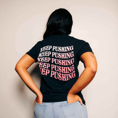 Keep Pushing Black T-Shirt