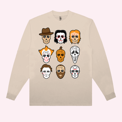 Horror Villian Collage Long Sleeve Shirt