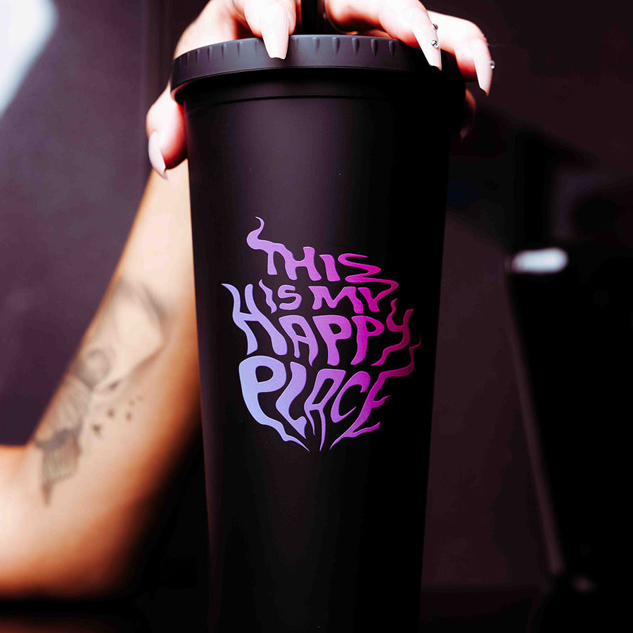 Happy Place Black Tumbler