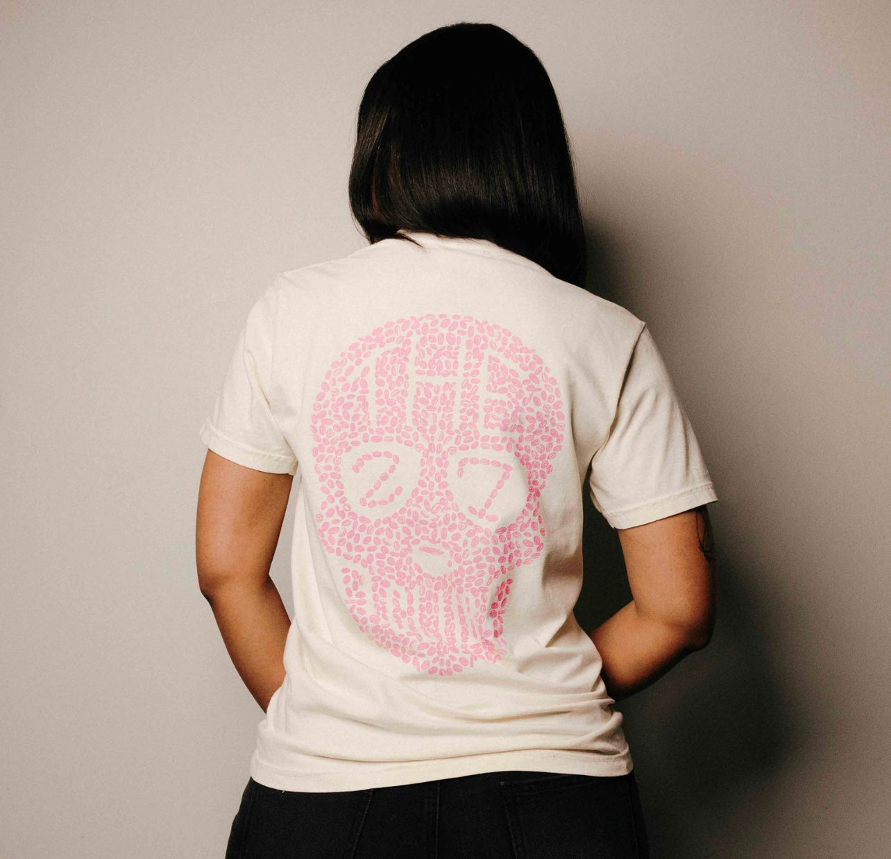 27 Club Coffee Beans Ivory and Pink T-Shirt