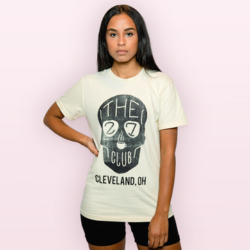 a woman in a white shirt