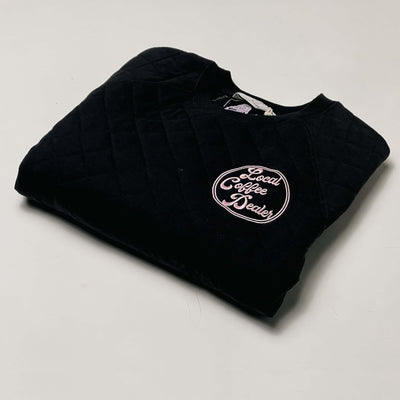 Embroidered Quilted Logo Crewneck