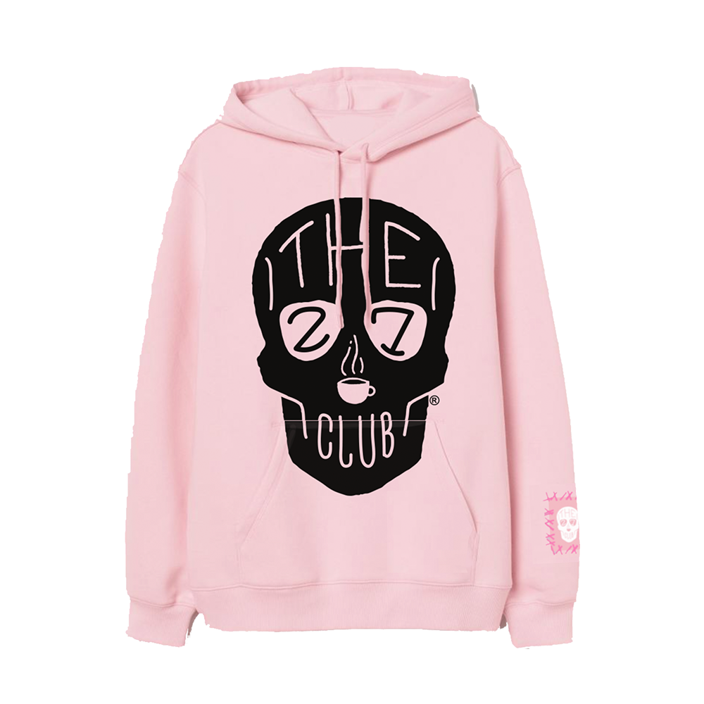 Pink Oversized Logo Pullover Hoodie