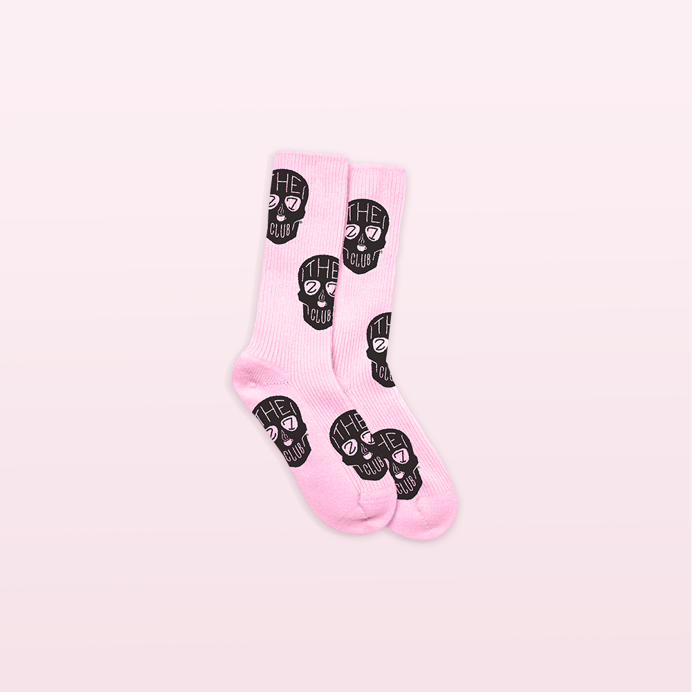 Pink All-Over Print Socks