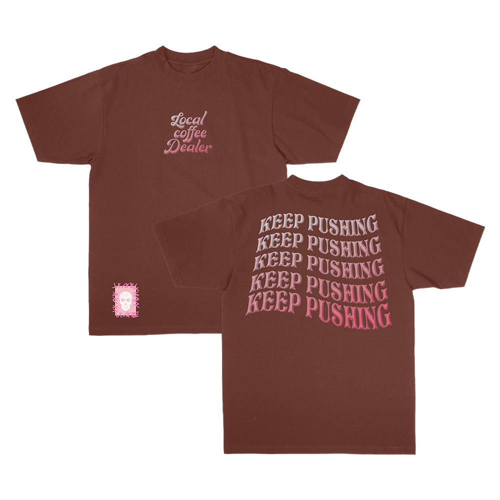 27 Club - Keep Pushing Puff Ink Gradient T-Shirt – 27 Club Coffee LLC